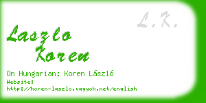 laszlo koren business card