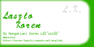 laszlo koren business card